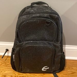 Chassé, black sparkle, cheer bag